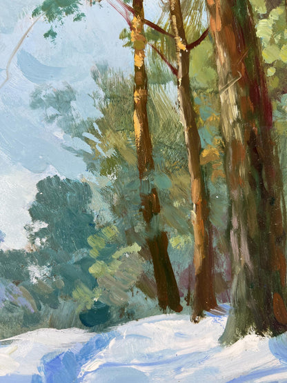 Oil painting Winter silence of the forest by Yuriy Suprunchuk