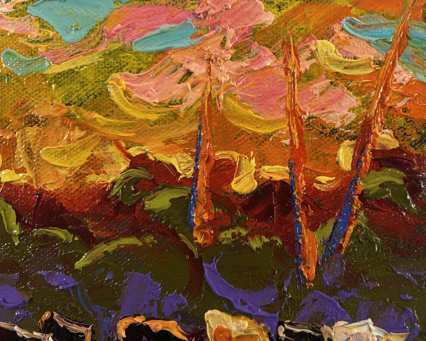 Vibrant impressionist oil painting Evening sky bathes the Earth by Oleksiy Ivanyuk