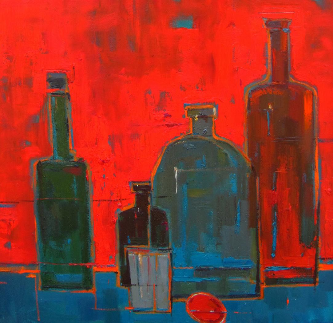 Oil painting Still life in the red room by Natalia Korf-Ivaniuk
