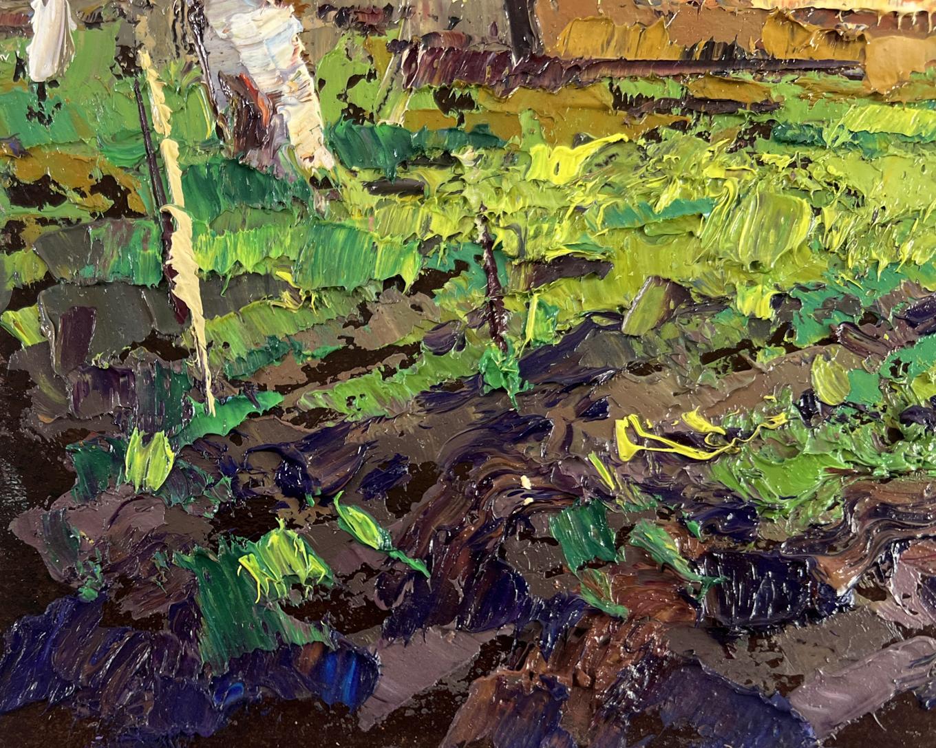 Vibrant oil painting Near the house that remembers everything by Oksana Ivanyuk