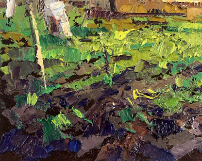 Vibrant oil painting Near the house that remembers everything by Oksana Ivanyuk