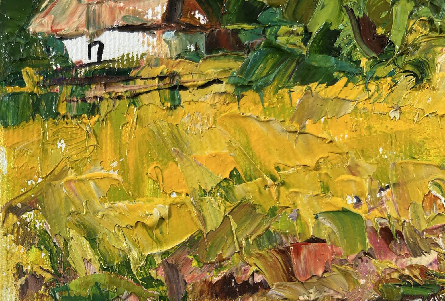Vibrant impressionist oil painting Noon in the village by Oleksiy Ivanyuk