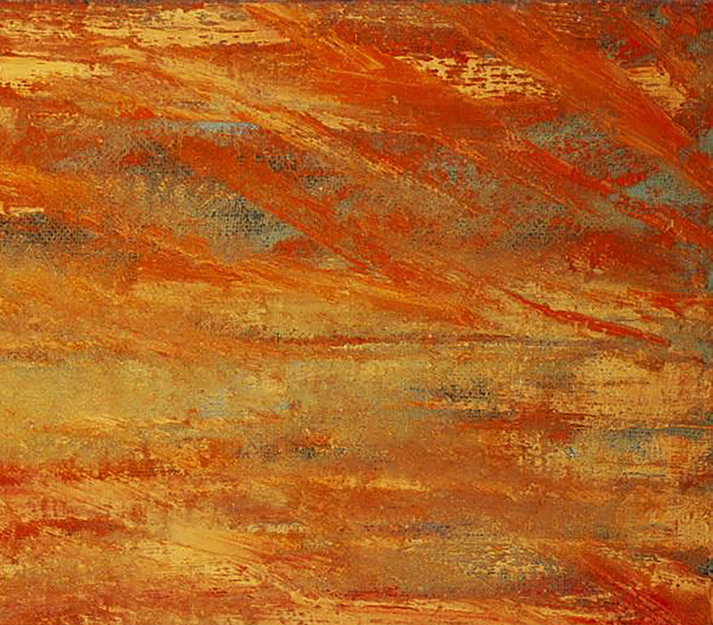 Vibrant oil painting Sea voyage by Serhiy Kovalev with orange, yellow, teal strokes