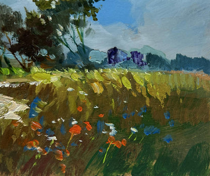 Vibrant impressionist oil painting In the Flower Field by Yuriy Suprunchuk