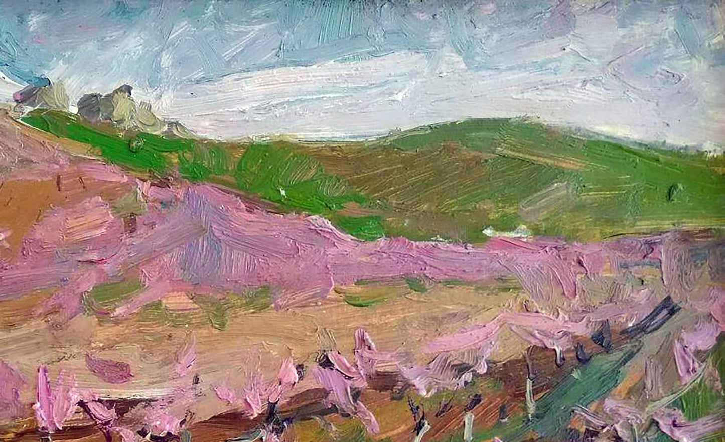 Vibrant impressionist oil painting Flowering garden by Oleksandr Andreev