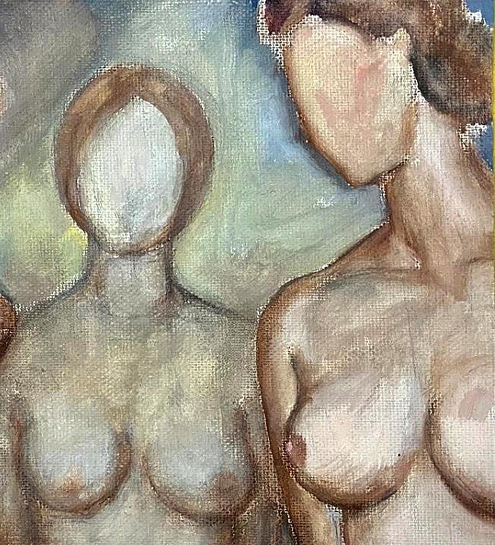 Oil painting Undraped models Tatyana Nikolsk: impressionistic female figures in earthy tones