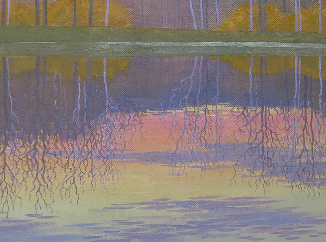 Oil painting Evening November by the river by Valery Savenets