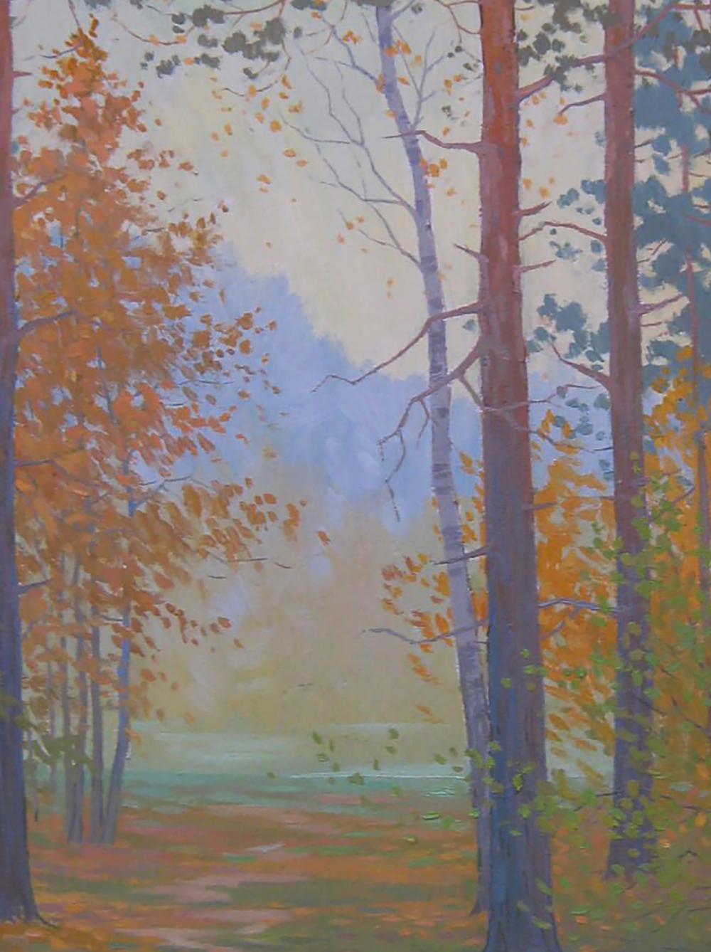 Oil painting Walking in the autumn forest by Valery Savenets