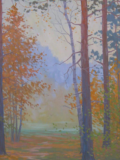 Oil painting Walking in the autumn forest by Valery Savenets