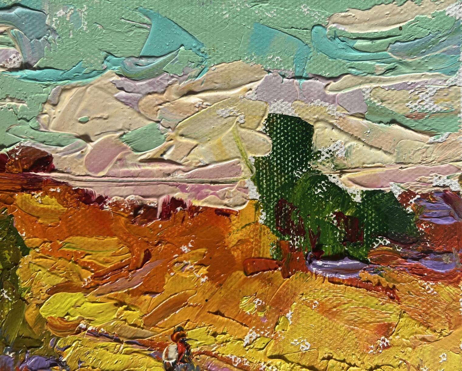 Oil painting A light breeze in the field by Oleksiy Ivanyuk impasto landscape