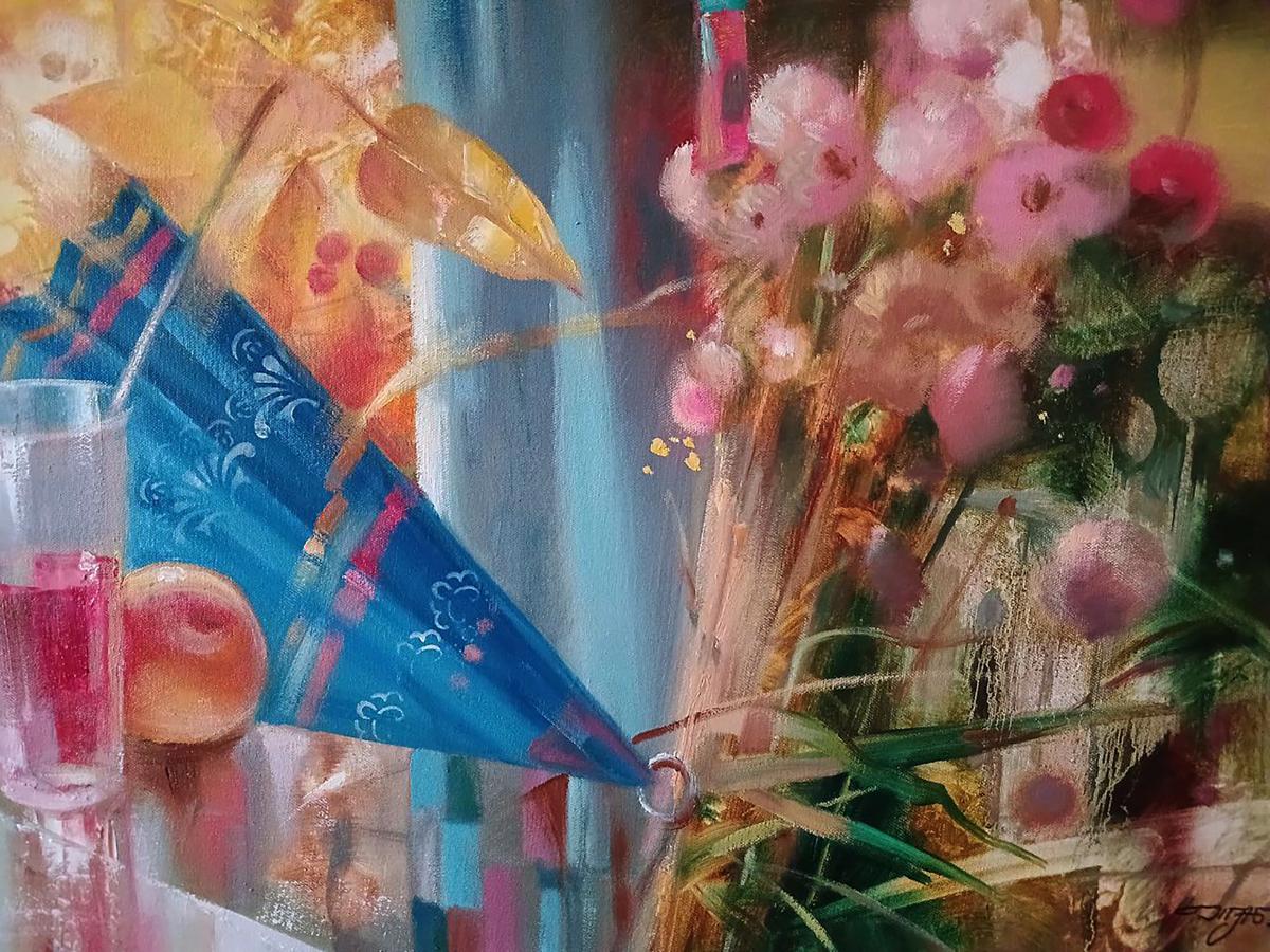 Abstract oil painting Autumn still life Anatoly Tarabanov