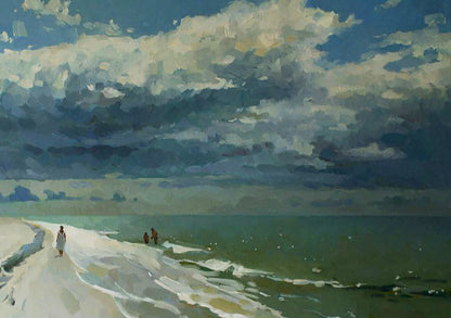 Impressionistic oil painting Near the sea by Anastasia Yaroshevich