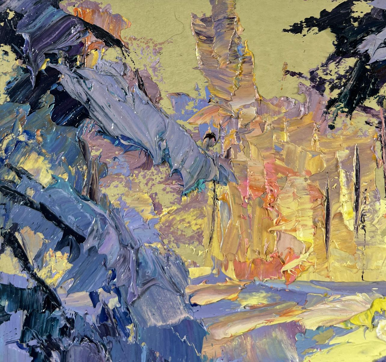 Vibrant oil painting The first rays of the sun in the east by Boris Serdyuk