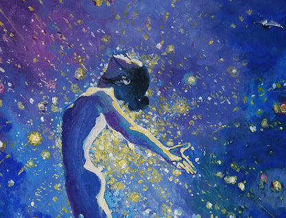 Dreamy abstract acrylic painting Flight to the Dream by Anatoly Varvarov