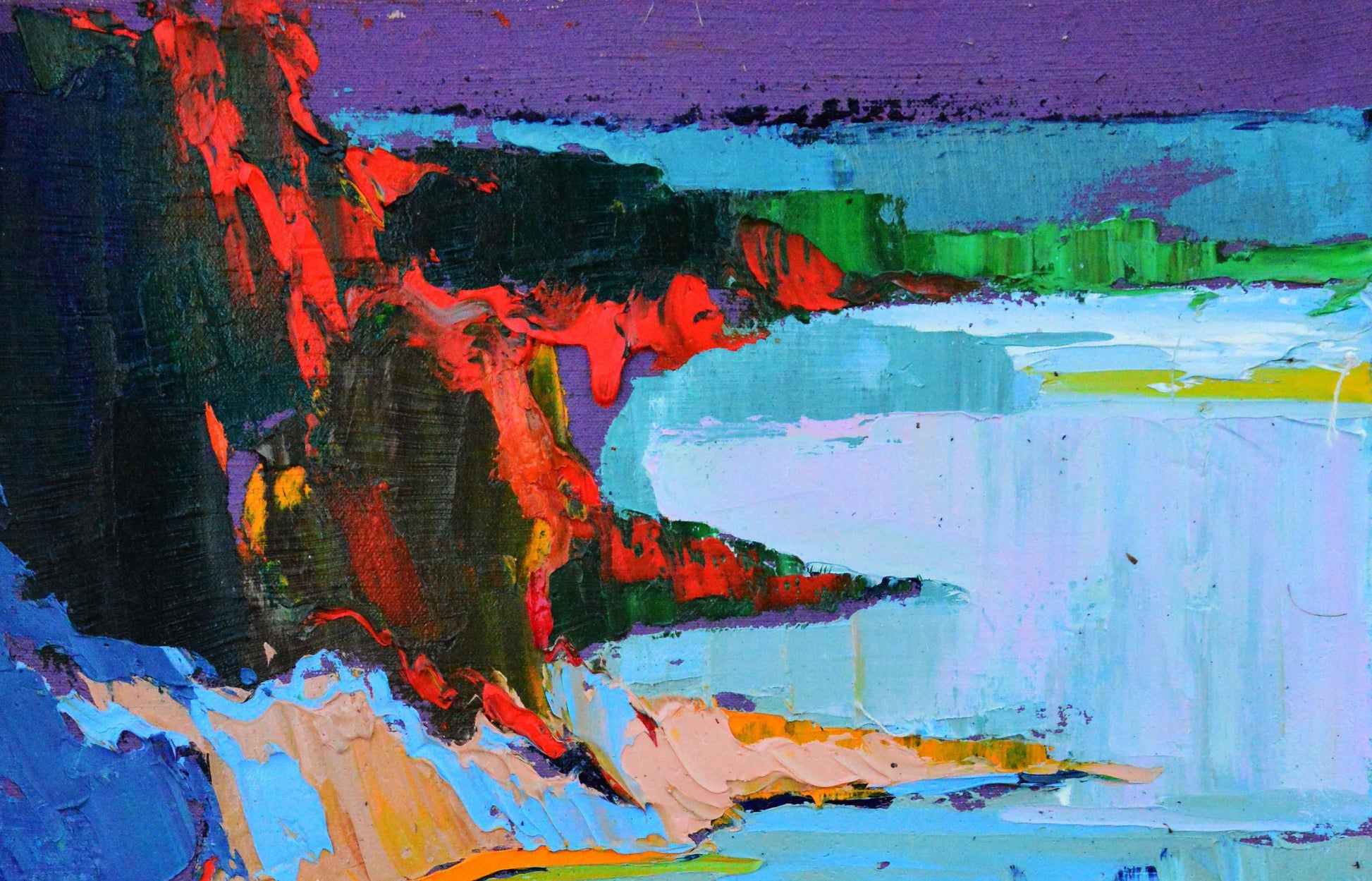 Vibrant Evening Seashore oil painting by Natalia Korf-Ivaniuk