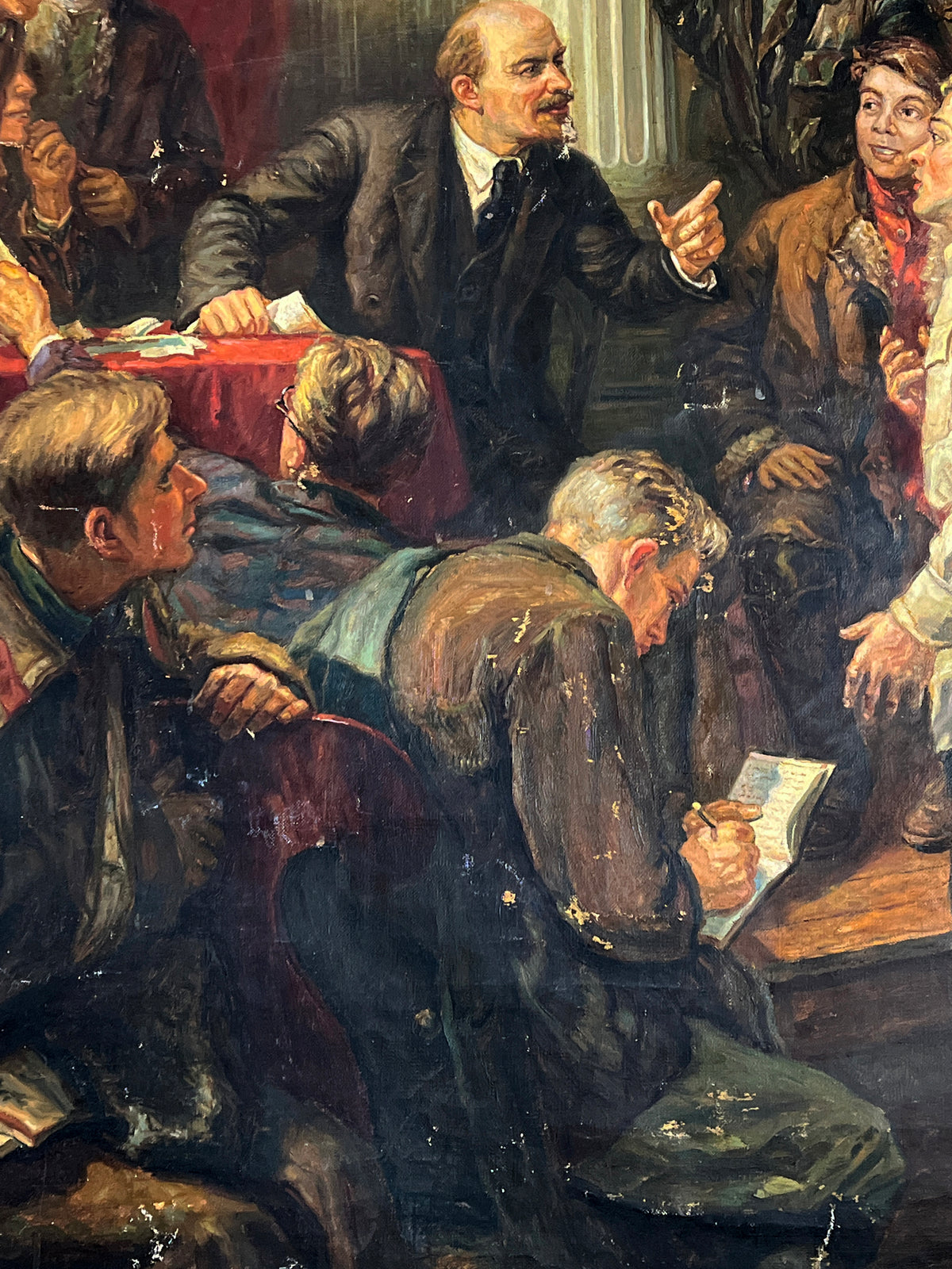 Oil painting Lenin among delegates of the 3rd Congress of Komsomol Viktor Terentyev