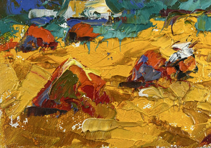 Vibrant impressionist oil painting Noon on the field by Oleksiy Ivanyuk