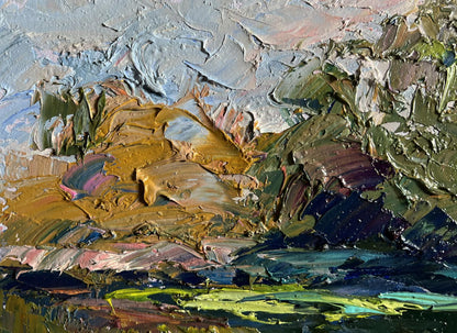 Impasto landscape Oil painting Relaxation on the lake by Boris Serdyuk