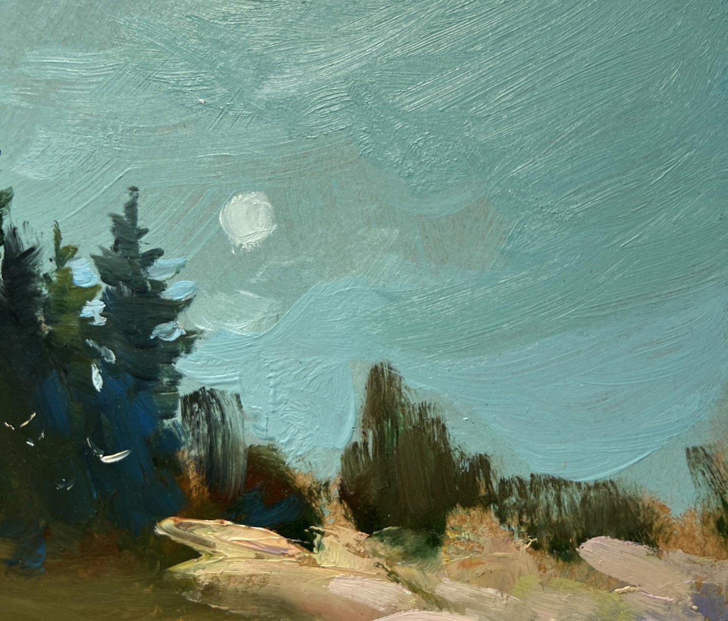 Oil painting Forest in the reflection of the river by Yuriy Suprunchuk