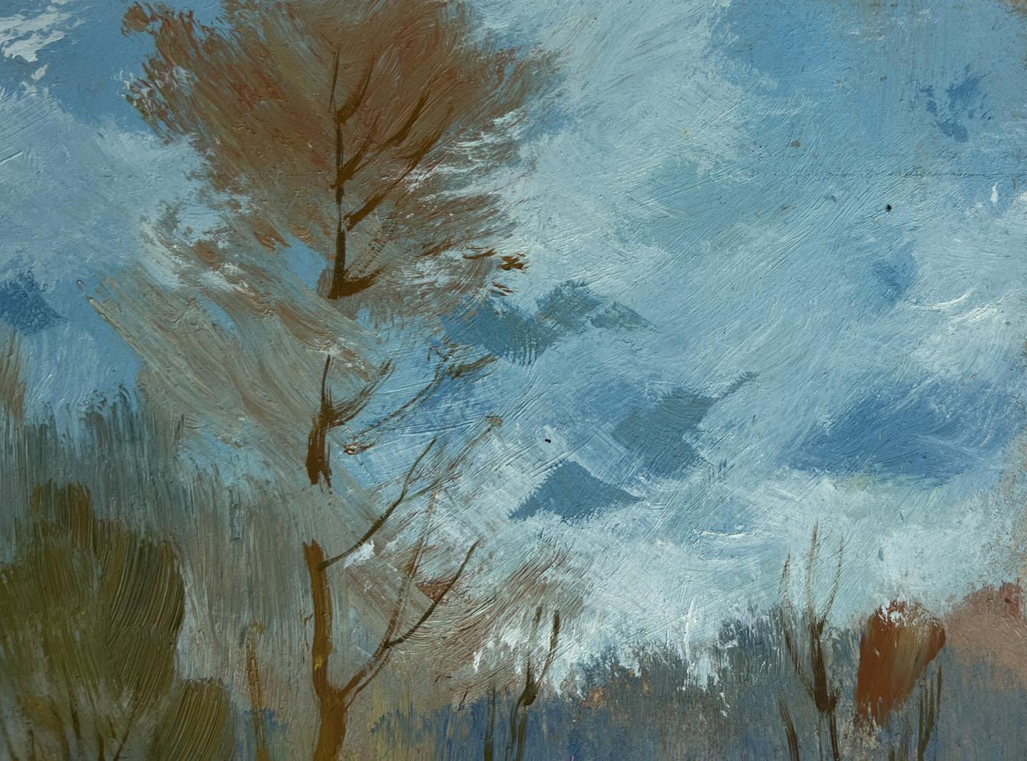 Oil painting I’m going back home by Yuriy Suprunchuk: solitary tree in swirling sky