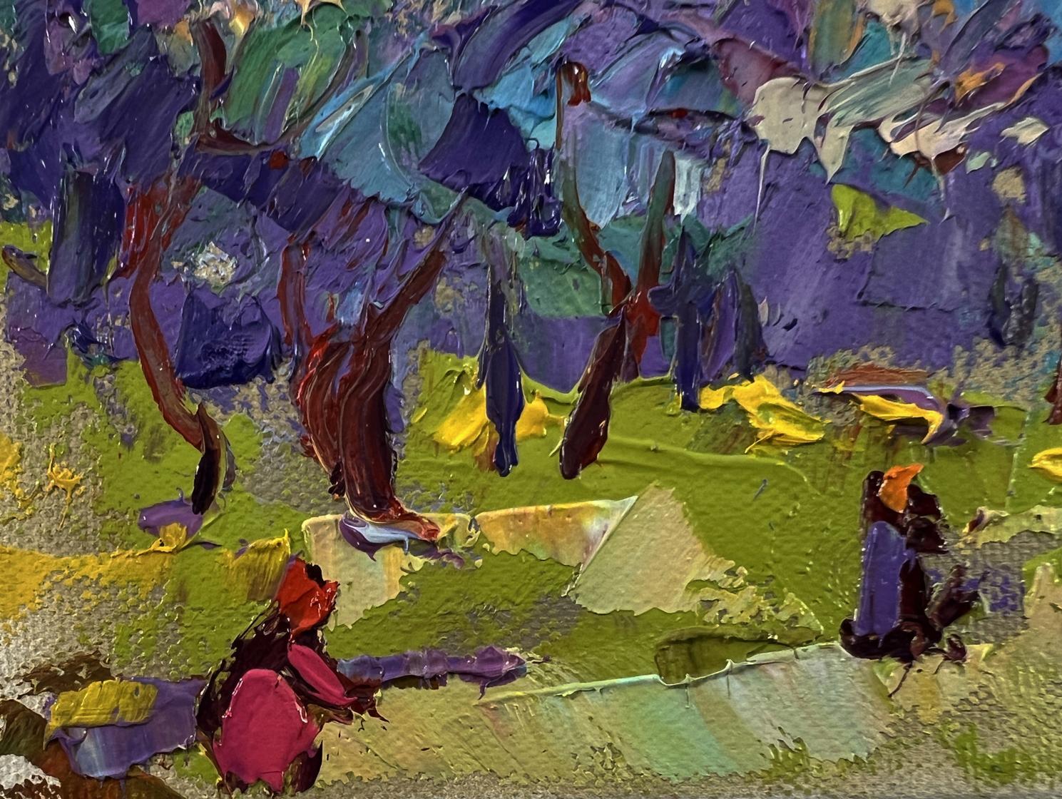 Vibrant impressionist oil painting Morning in the city park by Oleksiy Ivanyuk