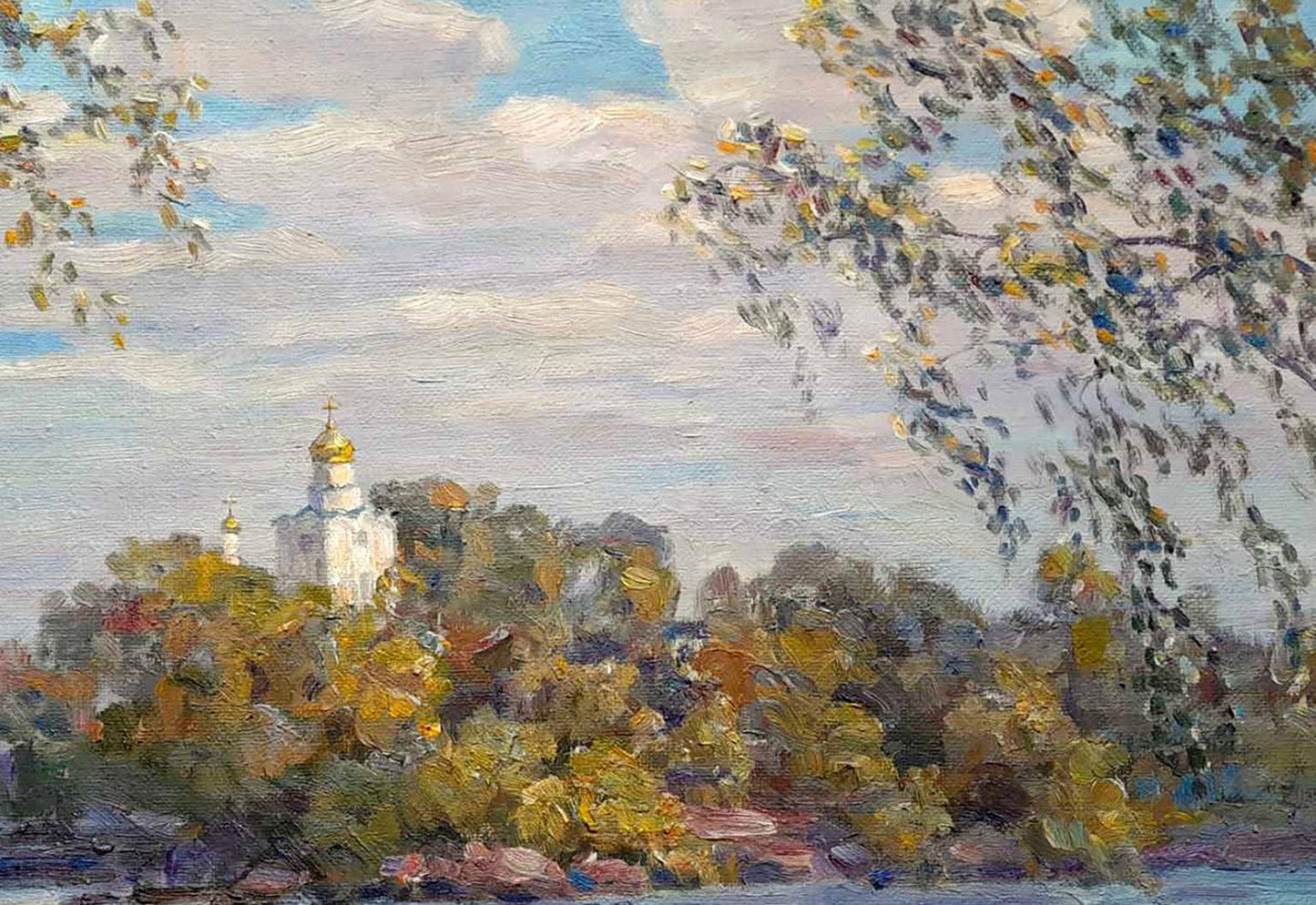 Oil painting River Nature Landscape 
