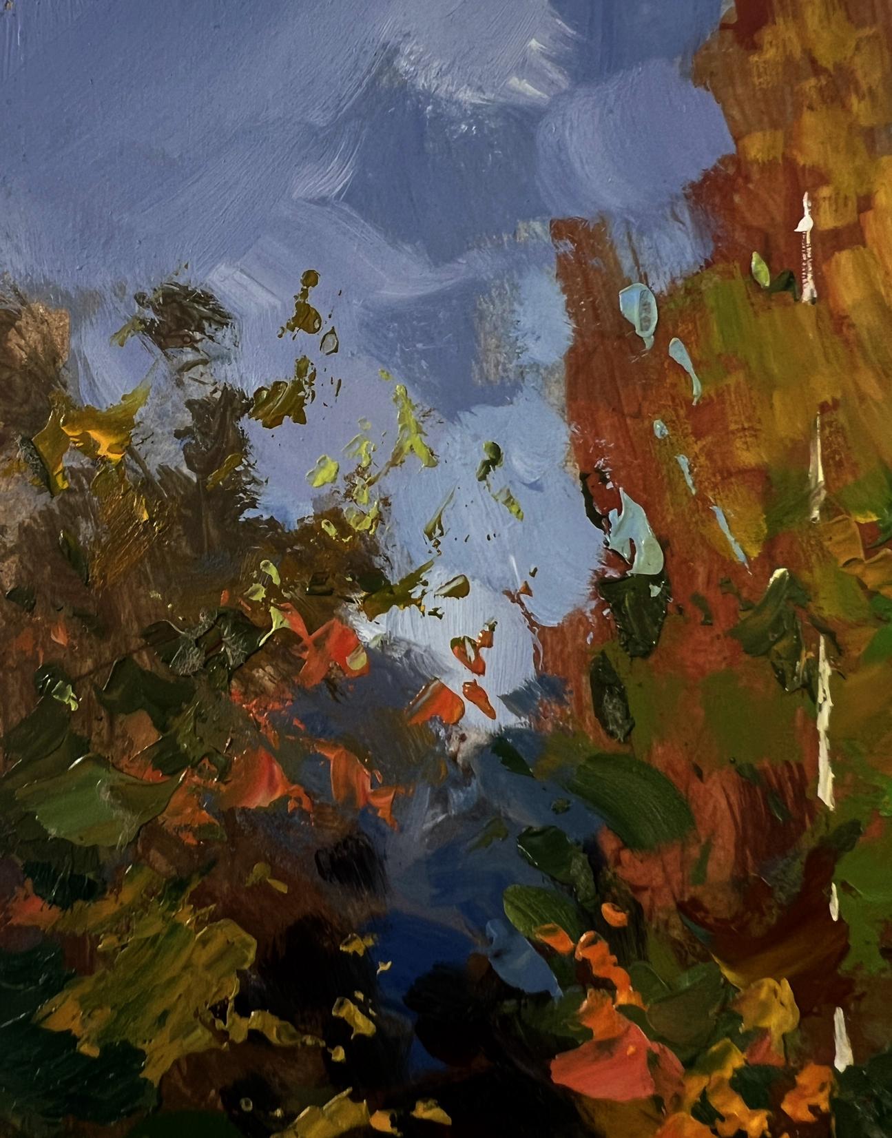 Oil painting Autumn forest by Yuriy Suprunchuk vibrant impressionist landscape