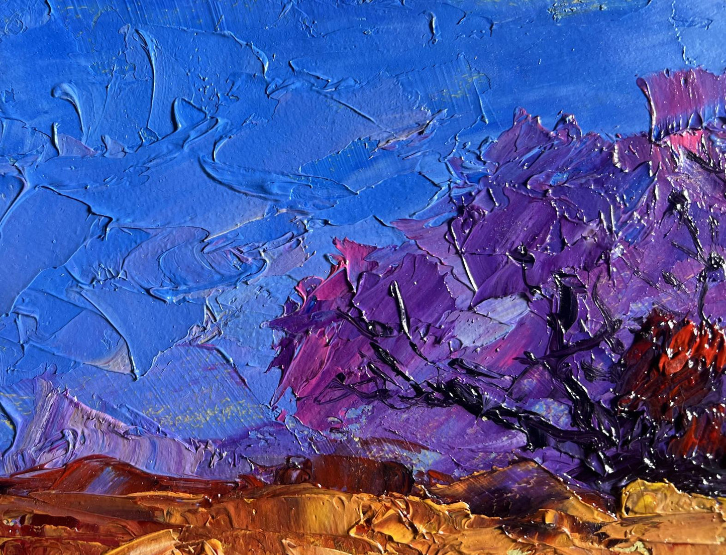 Vibrant impressionist oil painting September day in the field by Boris Serdyuk