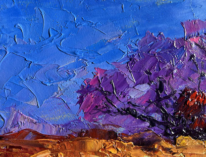 Vibrant impressionist oil painting September day in the field by Boris Serdyuk