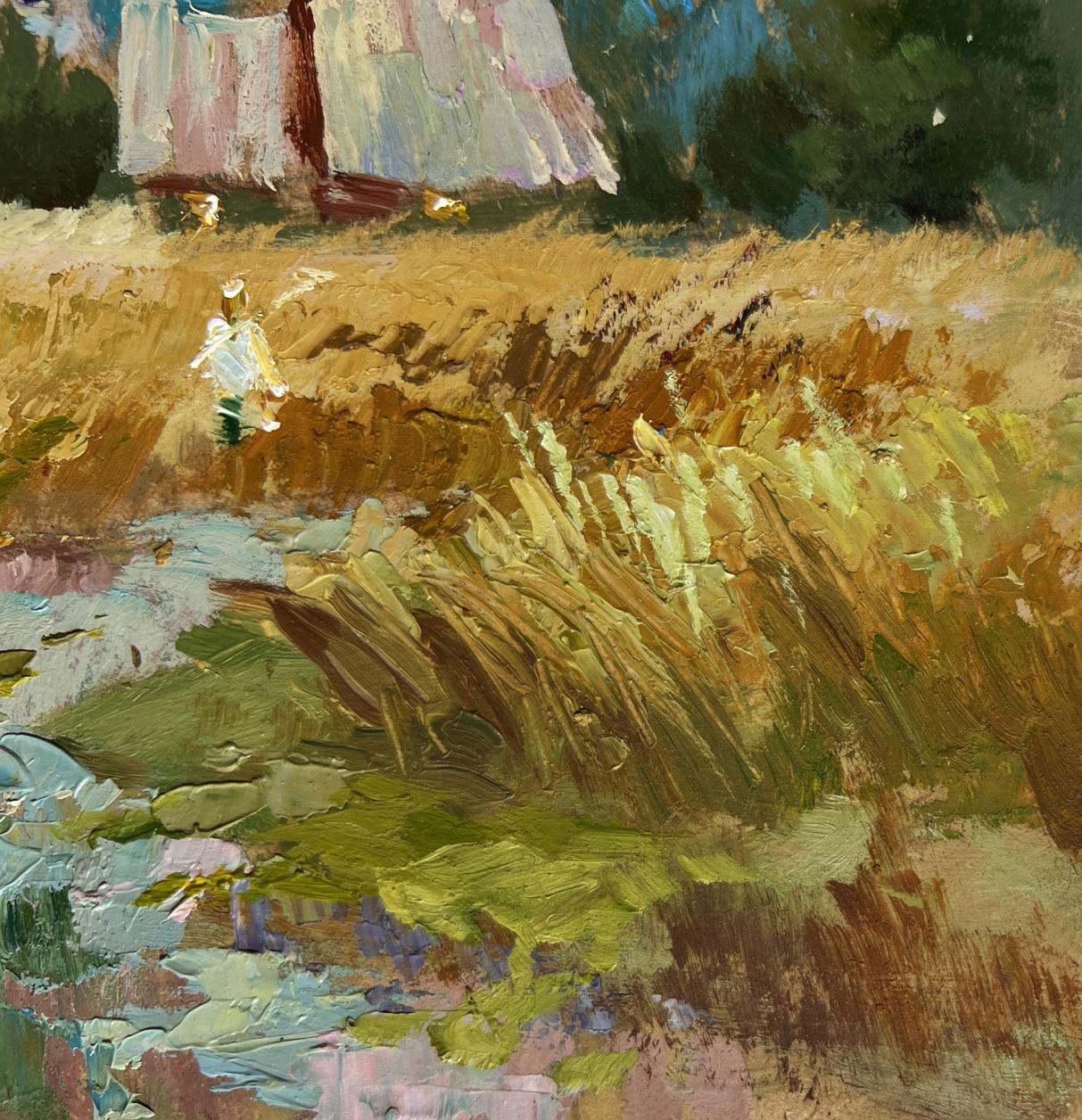 Oil painting Golden fields and sunset by Yuriy Suprunchuk