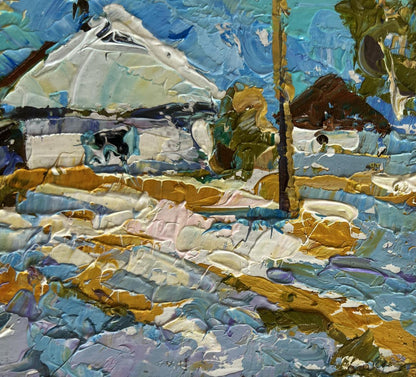 Vibrant impressionist oil painting The first snow fell by Oleksiy Ivanyuk