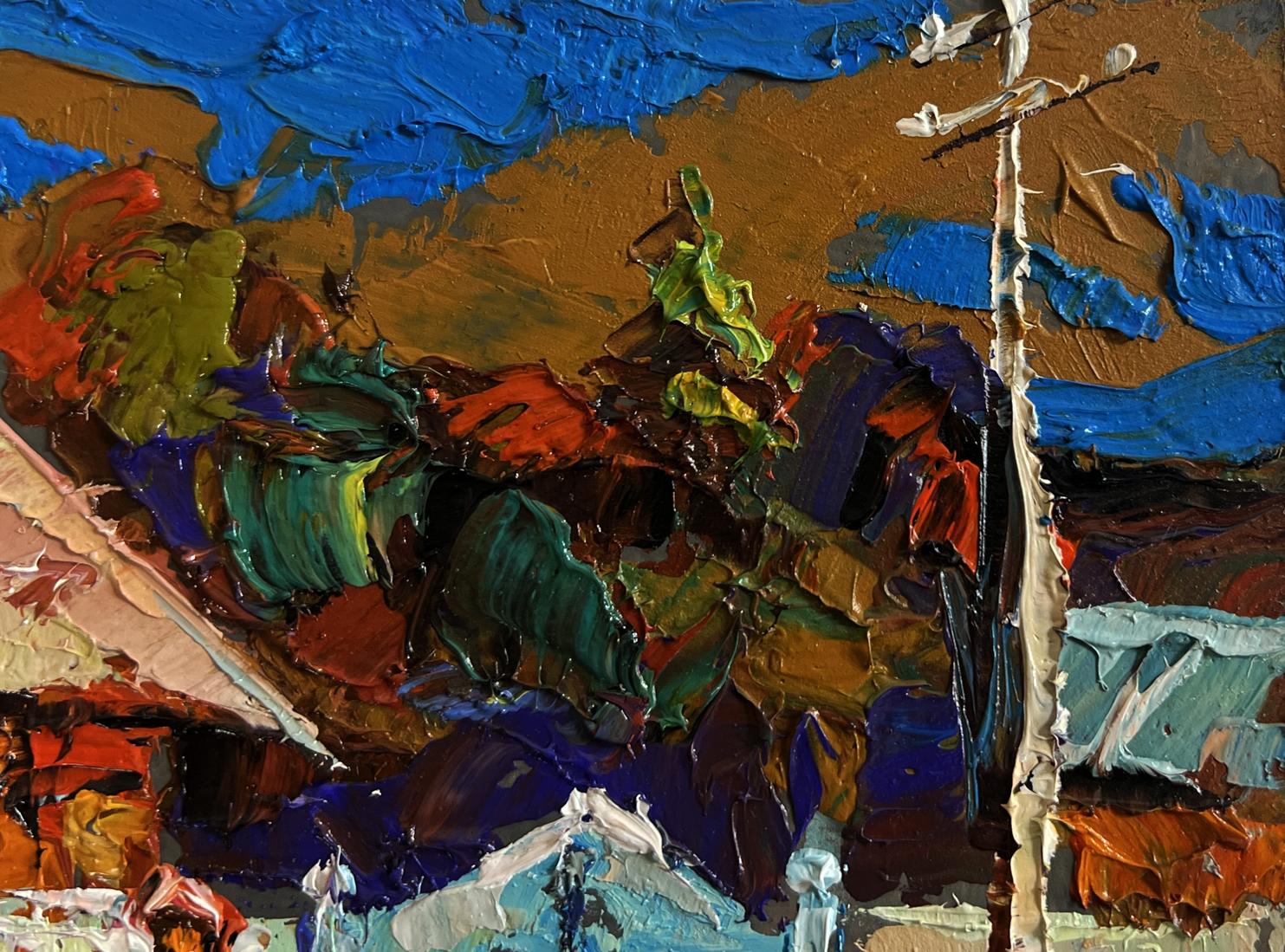 Vibrant impressionist oil painting Relaxing on a Bench by Oleksiy Ivanyuk