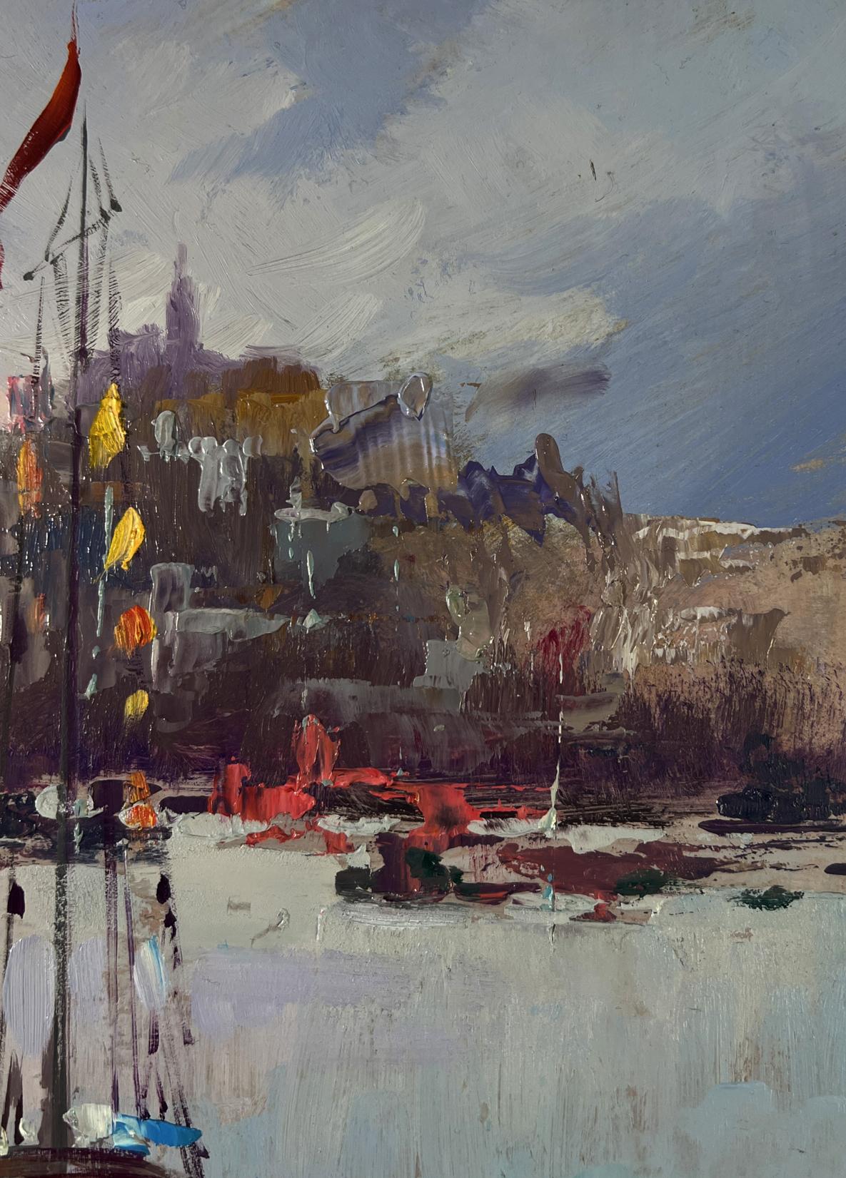 Abstract oil painting of ship setting sail by Yuriy Suprunchuk