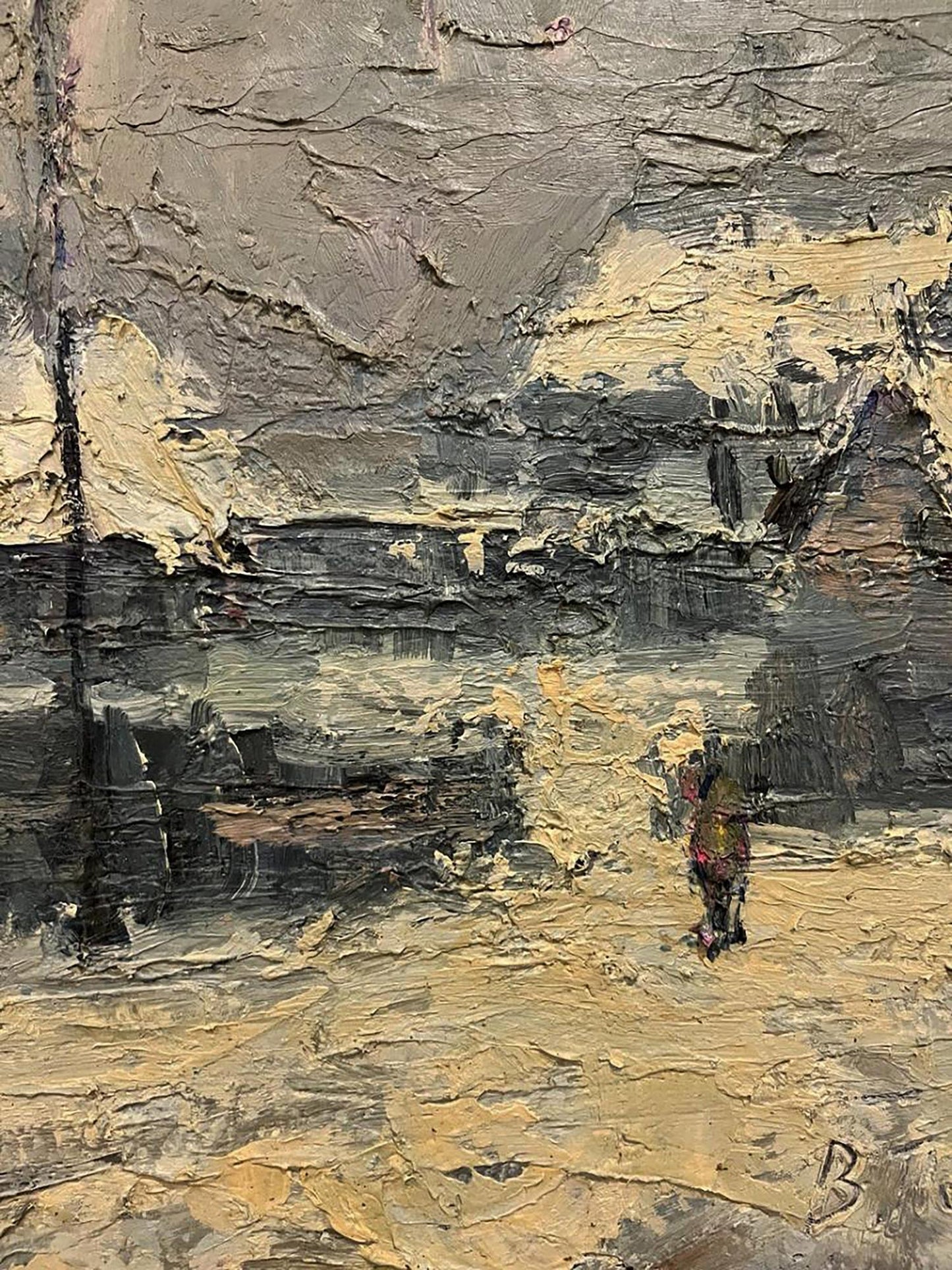 Oil painting Winter Village street Volodymyr Pashchenko
