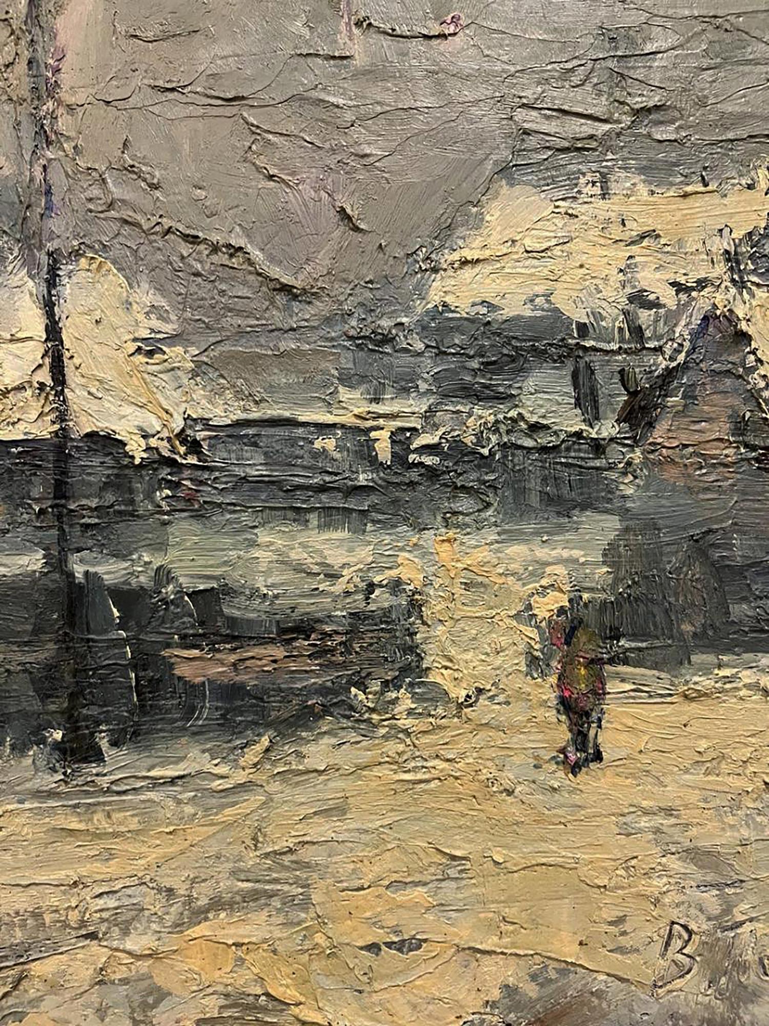 Oil painting Winter Village street Volodymyr Pashchenko