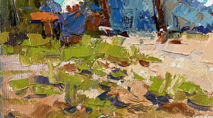 Vibrant impressionist oil painting Silence of Waiting by Oksana Ivanyuk