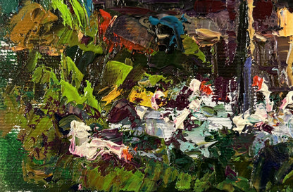 Vibrant impressionist oil painting Evening house by Oksana Ivanyuk
