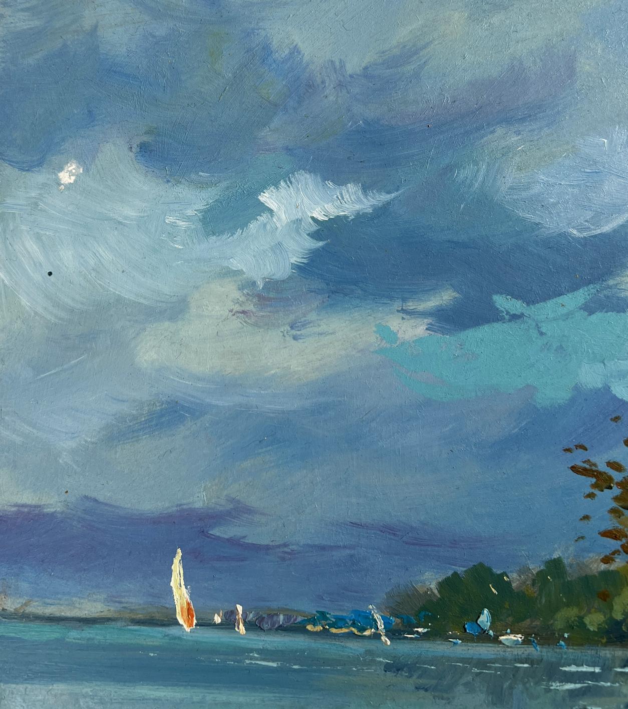 Serene impressionistic oil painting Summer day by the shore by Yuriy Suprunchuk