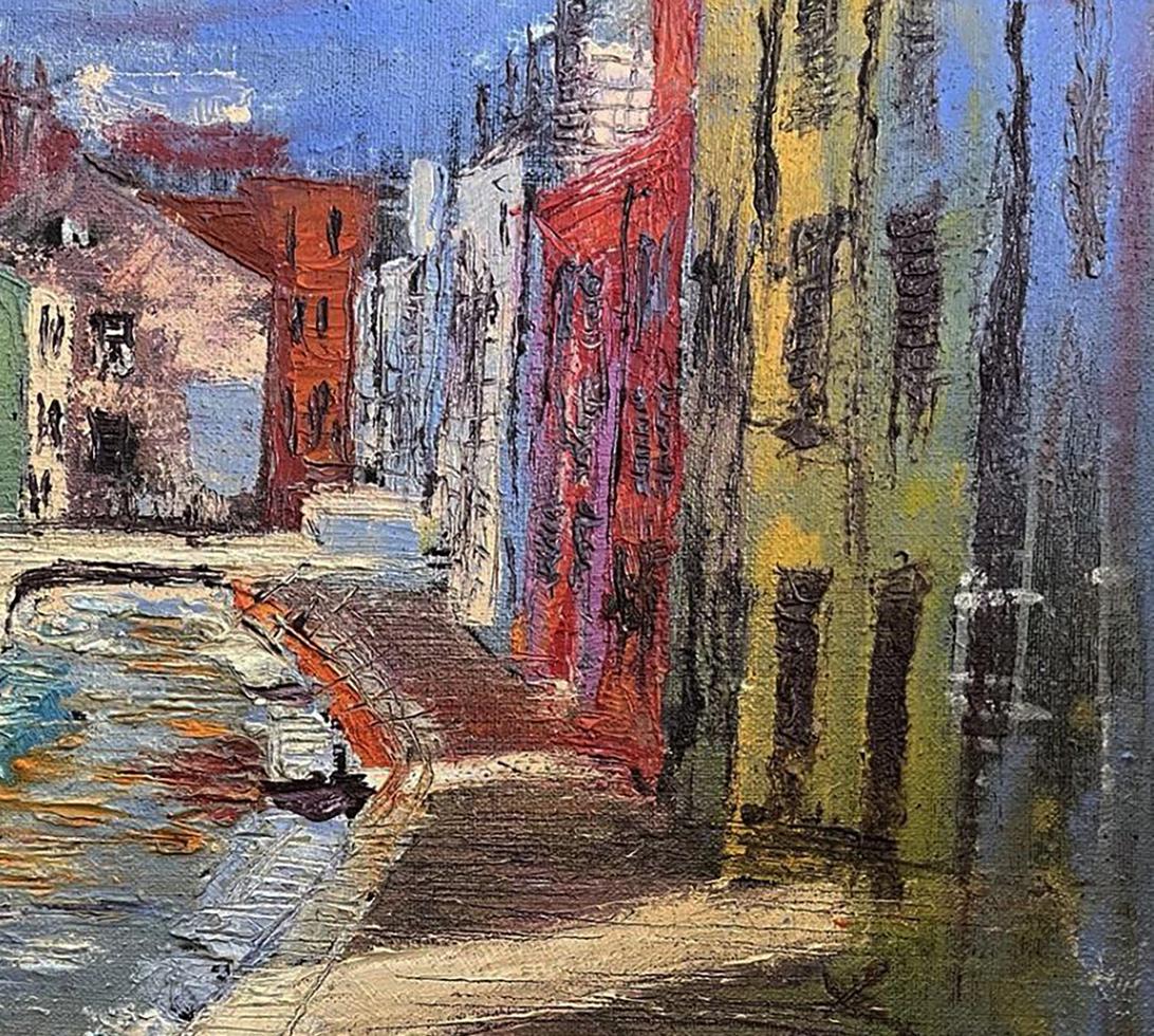 Vibrant impressionist oil painting Compromise by Serhiy Kovalev canal street