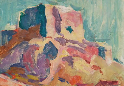 Abstract expressionist oil painting Central Asia by Yury Konovalov