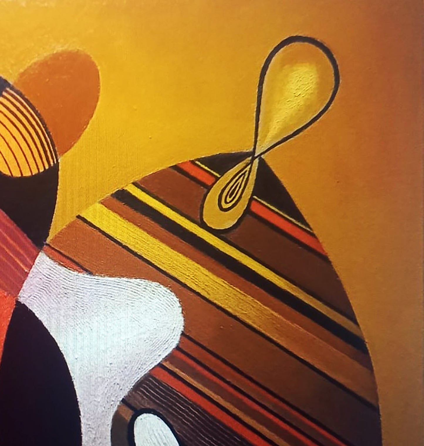 Oil painting Warm still life by Alexander Strashevich with bold geometric shapes