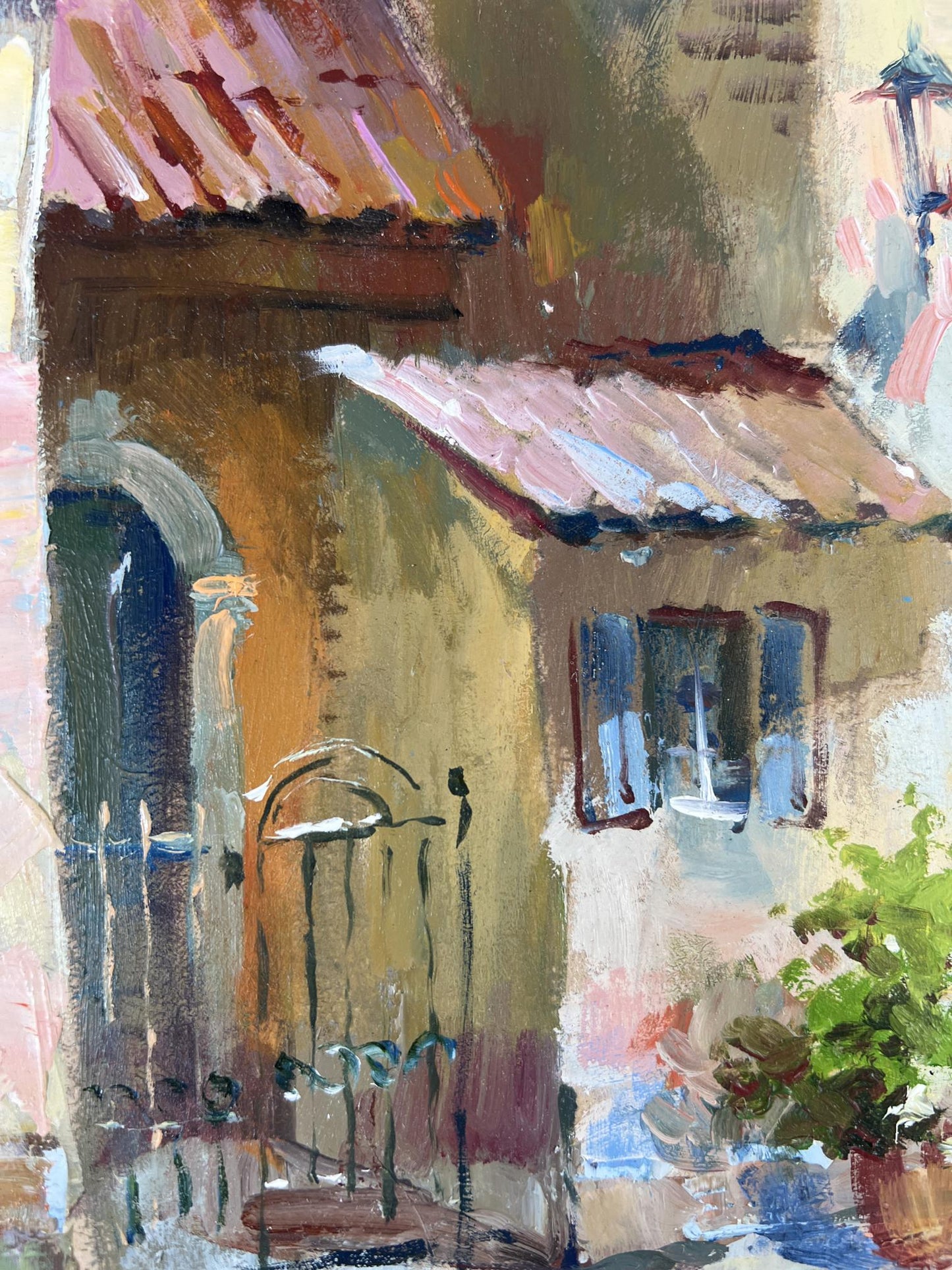 Oil painting Path to the house through the alley by Yuriy Suprunchuk
