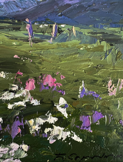 Oil painting Flowering mountain fields by Boris Serdyuk