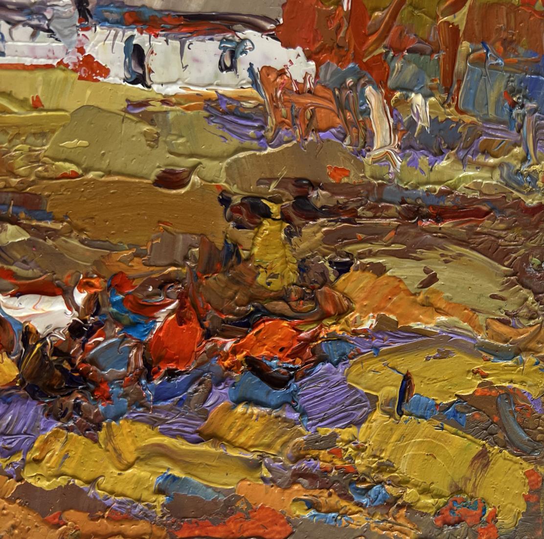 Oil painting Autumn golden time by Oksana Ivanyuk with vibrant textured strokes