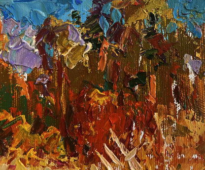 Vibrant impressionist oil painting There is a lake on the outskirts by Oleksiy Ivanyuk