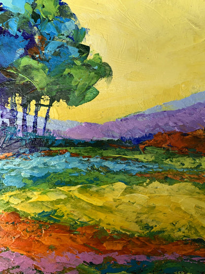 Vibrant impressionist oil painting Sunset is approaching by V. Zadorozhnya