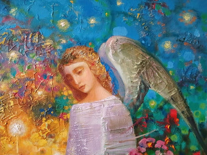 Abstract oil painting Two angels Anatoly Tarabanov