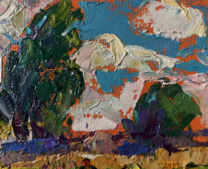 Vibrant impressionist oil painting The Beginning of the Harvest in the Garden by Oleksiy Ivanyuk