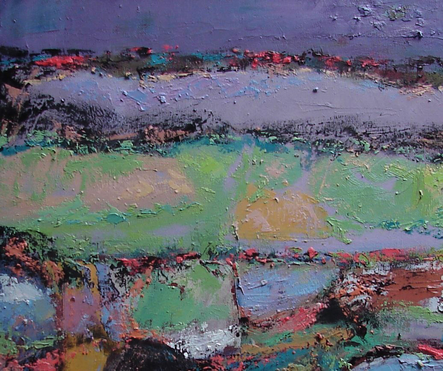 Abstract expressionist oil painting When day and night meet by Tetyana Shulyak