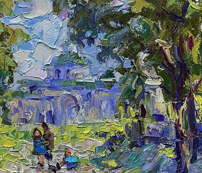 Vibrant impressionist oil painting Alley in the Park by Oleksiy Ivanyuk